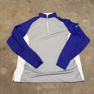 FootJoy 1/4 Zip Pullover Mens Medium Gray Purple Performance Golf Shirt 1007943